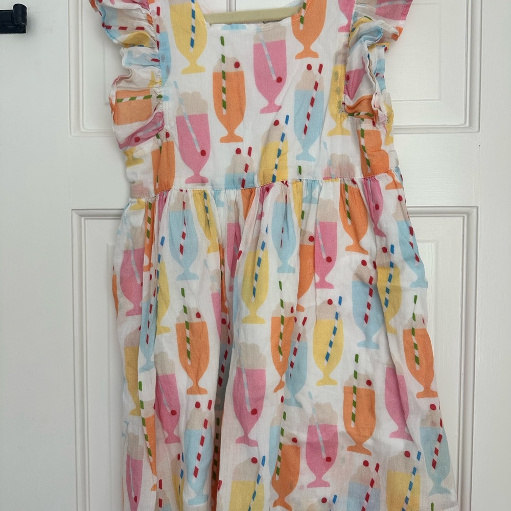 Pink Chicken Pink and Blue Ruffled Tiered Sundress